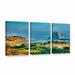 ArtWall Morro Rock & Beach by Steve Ainsworth 3 Piece Photographic Print on Wrapped Canvas Set Canvas in Blue/Brown/Green | Wayfair 0ain022c2448w