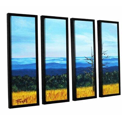 ArtWall 'Serene Mountain Tops' by Gene Foust 4 Piece Framed Painting Print on Wrapped Canvas Set Canvas in White | 36 H x 48 W x 2 D in | Wayfair
