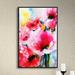 ArtWall Pink Poppies by Karin Johannesson Framed Painting Print on Wrapped Canvas in Green/Pink | 18 H x 14 W x 2 D in | Wayfair 0joh016a1418f