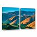 ArtWall Golden Hills by Steve Ainsworth 2 Piece Photographic Print on Wrapped Canvas Set Metal in Blue/Brown | 32 H x 48 W x 2 D in | Wayfair