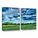 ArtWall Field of Dreams by Steve Ainsworth 2 Piece Photographic Print on Wrapped Canvas Set Canvas in Blue/Green | 18 H x 28 W x 2 D in | Wayfair