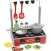 Melissa & Doug Deluxe Cooktop Toy Set, Wood in Black/Gray/Red | 25 H x 18 W x 20 D in | Wayfair 9288