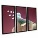 ArtWall 'First Kiss' 1 by Lindsey Janich 3 Piece Framed Graphic Art on Canvas Set Canvas in Brown/Red | 36 H x 54 W x 2 D in | Wayfair