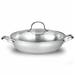 Cooks Standard 12" Wok Stir Fry Pan w/ Glass Lid, Classic Chef's Pan, Silver Stainless Steel/Aluminum in Gray | 3 H in | Wayfair 02502