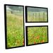 Latitude Run® Flowers & Fences 3 Piece Framed Photographic Print Set Canvas in Green | 24 H x 36 W x 2 D in | Wayfair LATR6088 33507106