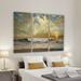 Latitude Run® Evening Wave - Multi-Piece Image on Canvas Metal in Orange | 40 H x 60 W x 1.5 D in | Wayfair LDER3868 42416395