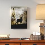 Loon Peak® 'Mystic Deer' Graphic Art Print on Wrapped Canvas in Gray/Green | 19 H x 14 W x 2 D in | Wayfair LNPK7369 39248382