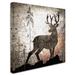 Loon Peak® 'Calling Deer' Graphic Art Print on Wrapped Canvas in Gray Canvas in Black | 35 H x 35 W x 2 D in | Wayfair LNPK7393 39248481