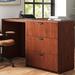 Latitude Run® Legacy L Desk w/ Double Pedestal Drawer Unit Wood/Metal in Brown | 42 H x 72 W x 23 D in | Wayfair LDER1062 41506896