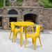Latitude Run® Duluth 30" Round Metal Indoor-Outdoor Table Set w/ 2 Arm Chairs Metal in Yellow | 29.50" H x 30" W x 30" L | Wayfair