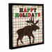 Loon Peak® Simple Living Holiday Moose Framed Graphic Art on Wrapped Canvas in Green/Red/White | 18 H x 18 W x 2 D in | Wayfair LOON8285 33263891
