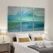 Latitude Run® 'Sunrise Splash' Acrylic Painting Print Multi-Piece Image on Wrapped Canvas Metal in Blue/Green | 32 H x 48 W x 1.5 D in | Wayfair