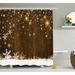 Loon Peak® Bonanno Wood & Snowflakes Single Shower Curtain Polyester | 70 H x 69 W in | Wayfair LNPK8027 39392567