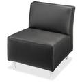 Lorell Fuze 30" W Leather Seat Reception Chair w/ Metal Frame Leather/Metal in Gray/Black | 26 H x 30 W x 25.5 D in | Wayfair 86917