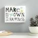 August Grove® 'Make Your Own Happiness' Textual Art on Canvas Canvas, Cotton in White | 36 H x 48 W x 2 D in | Wayfair LTDR6986 41002299