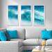 Latitude Run® Ocean Waves on the Beach Panoramic' Framed Acrylic Painting Print on Canvas Multi-Piece Image on Acrylic in Blue | Wayfair