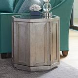 Lexington Ariana Rochelle Octagonal Storage Table Wood/Glass in Brown/Gray | 23.75 H x 22.25 W x 22.25 D in | Wayfair 733-957