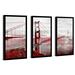 Latitude Run® Golden Gate Bridge 2' Framed Graphic Art on Canvas Print on Canvas Multi-Piece Image on Acrylic in Gray/Red | Wayfair