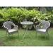 Lark Manor™ Arved Glass Bistro Table Wicker/Rattan in Green | 28 H x 24 D in | Outdoor Furniture | Wayfair LRKM3321 41885900