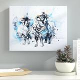 Latitude Run® Sheep 11 Painting Print on Wrapped Canvas in Black/Blue | 8 H x 10 W x 2 D in | Wayfair LTRN6495 33280766