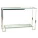Mercer41 Shepler Contemporary 2 Shelf Glass Console Table Glass in Gray | 31 H x 48 W x 13.8 D in | Wayfair MCRF5365 45242919