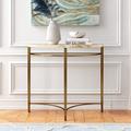 Willa Arlo™ Interiors Hadleigh 35" Console Table Wood/Slate/Stone/Metal in Brown/Gray | 31.5 H x 35 W x 15 D in | Wayfair MRCR3720 30499544