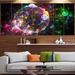 Design Art 'Multi-Color Fractal Spherical Bubbles' Graphic Art Print Multi-Piece Image on Canvas in Black/Green/Pink | 32 H x 83 W x 1 D in | Wayfair