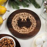 Martins Homewares Vintage Christmas Wreath Trivet Wood in Brown | 8 D in | Wayfair 85501M