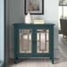 Red Barrel Studio® Dennita 2 - Door Accent Cabinet Wood/Glass in Blue/Brown | 30 H x 32 W x 15 D in | Wayfair MTNA4289 42925788