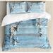 Ambesonne A Branch w/ Spring Flowers on Wooden Fragility Symbol of Spring Duvet Cover Set Microfiber in Blue | Queen | Wayfair nev_20386_queen