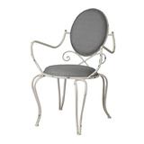 Armchair - Ophelia & Co. Kaylynn 24.5" Wide Armchair Metal in Gray/White | 37 H x 24.5 W x 24.5 D in | Wayfair OPCO5878 45093660