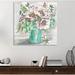 One Allium Way® 'Poppies in a Mason Jar' Watercolor Painting Print on Wrapped Canvas in Green | 18 H x 18 W x 1.5 D in | Wayfair