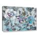 Ophelia & Co. Twilight Flowers Crop Painting Print on Wrapped Canvas Metal in Blue/Gray | 32 H x 48 W x 2 D in | Wayfair OPCO3219 39854362