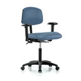 Perch Chairs & Stools Vinyl Task Chair Upholstered in Blue/Black | 32 H x 24 W x 24 D in | Wayfair MLTK2-BNEF-NOFR