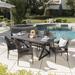 Orren Ellis Feumore Rectangular 6 - Person 70.5" Long Outdoor Dining Set Metal in Brown | Wayfair ORNL2057 45241500