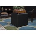 Orren Ellis Jean Square Stool Ottoman Faux Leather in Black | 19 H x 22 W x 22 D in | Wayfair OREL8941 41417969