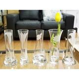 Qualia Glass Bouquet 5 Piece Budvase Set Glass, Wood in White | 7 H x 3.2 W x 3.2 D in | Wayfair Q401301