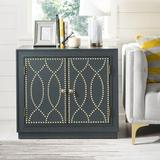 Rosdorf Park Studded 2 Door Accent Cabinet Wood in Green | 29 H x 31.88 W x 16 D in | Wayfair ROSP6446 44498272