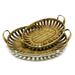 17 Stories Metal Trim Oval Tray Wicker 2 Piece Basket Set Wicker in Brown | 6.25 H x 22.25 W x 17.5 D in | Wayfair STSS6247 42855760