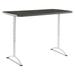 Symple Stuff Height Adjustable Standing Desk Wood/Metal in Gray/Black | 60 W x 60 D in | Wayfair SYPL2767 39733290