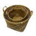 17 Stories Metal Trim Round Tub Wicker 2 Piece Basket Set Wicker in Brown | 13.39 H x 20.28 W x 18.9 D in | Wayfair STSS6246 42855759