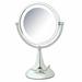 Symple Stuff 8.5" Lighted Tabletop Magnified Makeup Mirror, Plug In Metal in Gray | Wayfair A944EF3C924E41E8B617220AE4255AC6