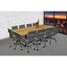 Symple Stuff Rectangular Conference Table & Chair Set Wood/Metal in Gray | Wayfair SYPL4344 43986896