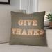 The Holiday Aisle® Give Thanks Square Indoor/Outdoor Throw Pillow Polyester/Polyfill blend in Orange | 20 H x 20 W x 4 D in | Wayfair