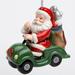 The Holiday Aisle® Santa Driving the Golf Car Hanging Figurine Ceramic/Porcelain in Green/Red | 3.625 H x 3.875 W x 1.875 D in | Wayfair