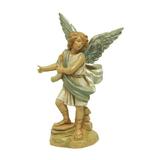 The Holiday Aisle® 5.75" Blue & Cream White Hand Painted Raphael Angel Nativity Figurine Plastic in Blue/Yellow | 5.75 H x 4 W x 2 D in | Wayfair