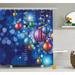 The Holiday Aisle® Christmas Happy New Year Party Single Shower Curtain Polyester | 84 H x 69 W in | Wayfair THLA2031 39394015