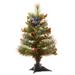 The Holiday Aisle® Fiber Optic 2' Green Spruce Artificial Christmas Tree w/ 1 Multi-Color Lights | 24 H x 14 W in | Wayfair THLA8351 40814526