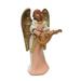 The Holiday Aisle® 6" Pink & Gold Eva Angel w/ Mandolin Christmas Nativity Figurine Plastic in Pink/Yellow | 6 H x 3.25 W x 2.5 D in | Wayfair