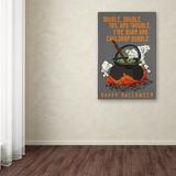 The Holiday Aisle® 'Halloween 5' Textual Art on Wrapped Canvas in Gray/Orange | 19 H x 12 W x 2 D in | Wayfair THLA1602 39249695